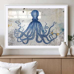 Octopus Canvas Wall Art | Coastal Marine Life Artwork for