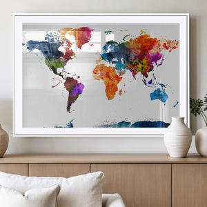 World Map Canvas Print – Detailed Map of the World Wall Art