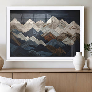 Mountain Wall Art – Modern Geometric Landscape Canvas Print,