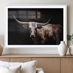 Texas Longhorn Wall Art Canvas Print | Western Ranch Decor |