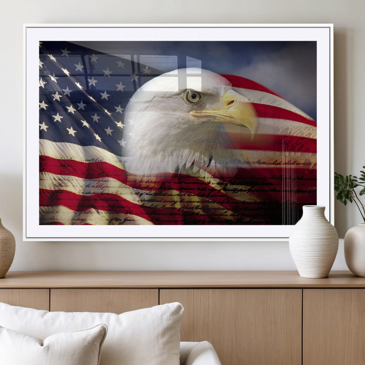 American Flag Eagle Symbol Wall Art, American Flag Eagle