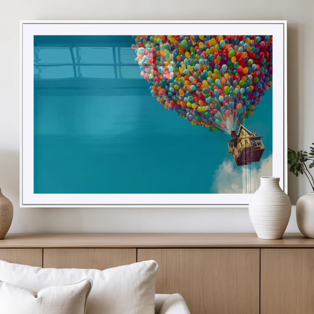 Carl Fredricksen, Up Movie Wall Art, Colorful Balloon House