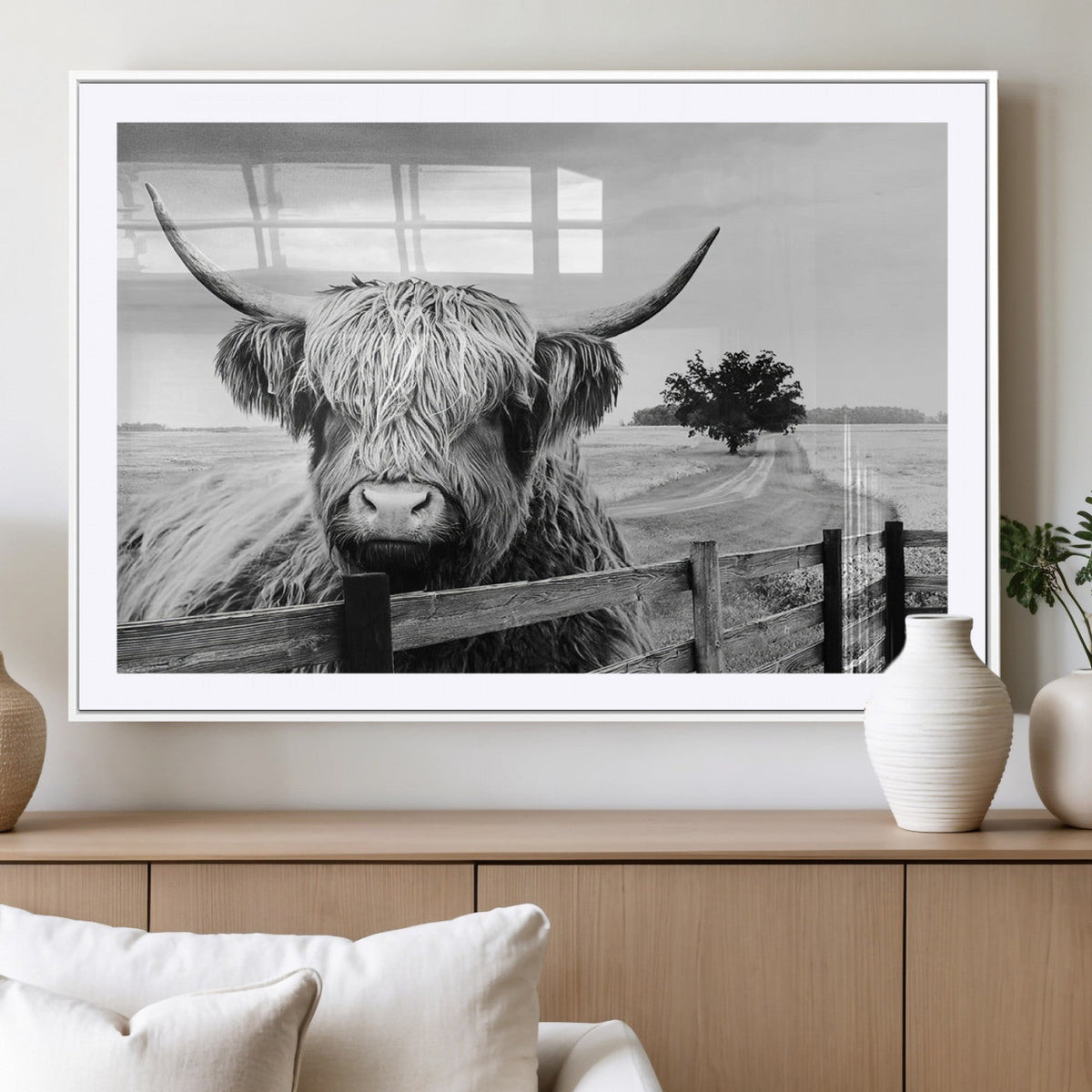Scottish Highland Cow Wall Art | Rustic Farmhouse Décor |