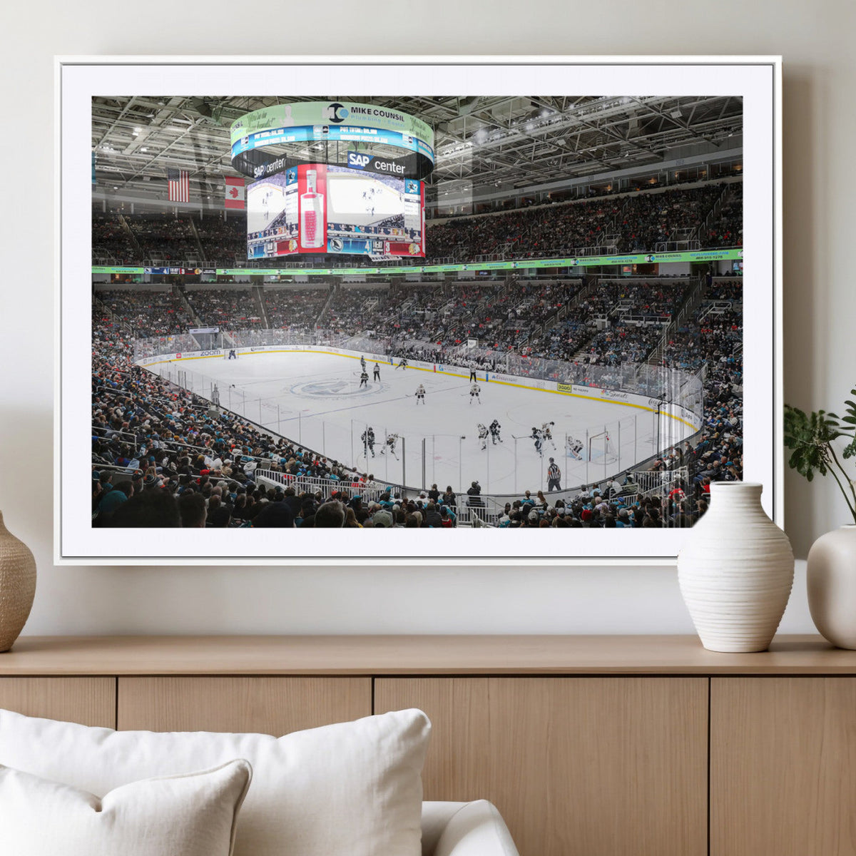 Sharks Arena Blackhawks Sharks Ice Hockey Stadium Wall Art