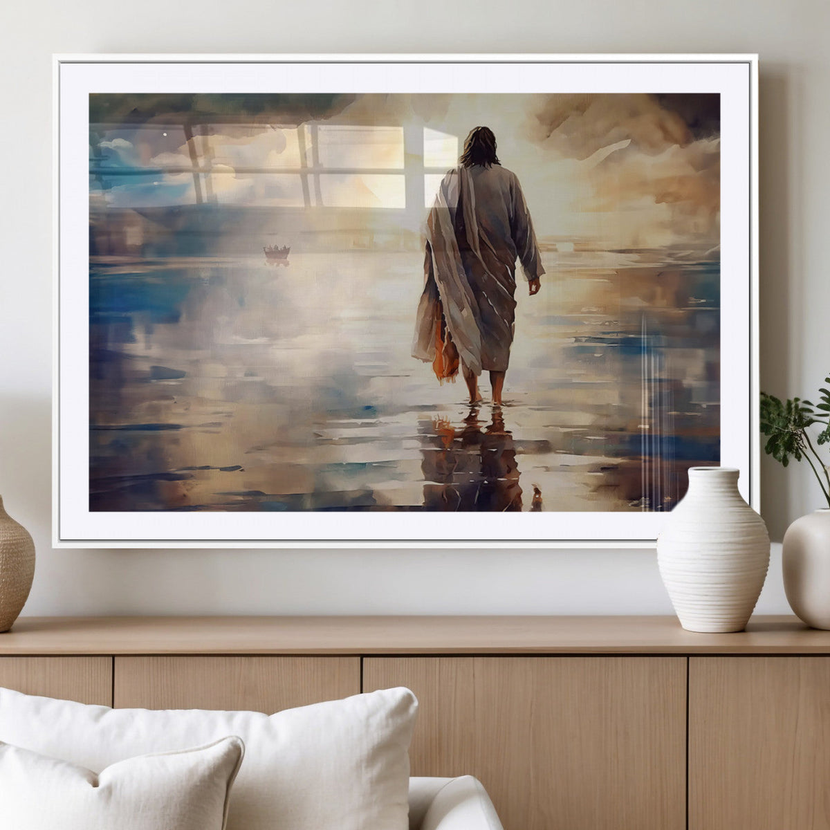 Jesus Walking on Water Wall Art | Ready to Hang Spiritual