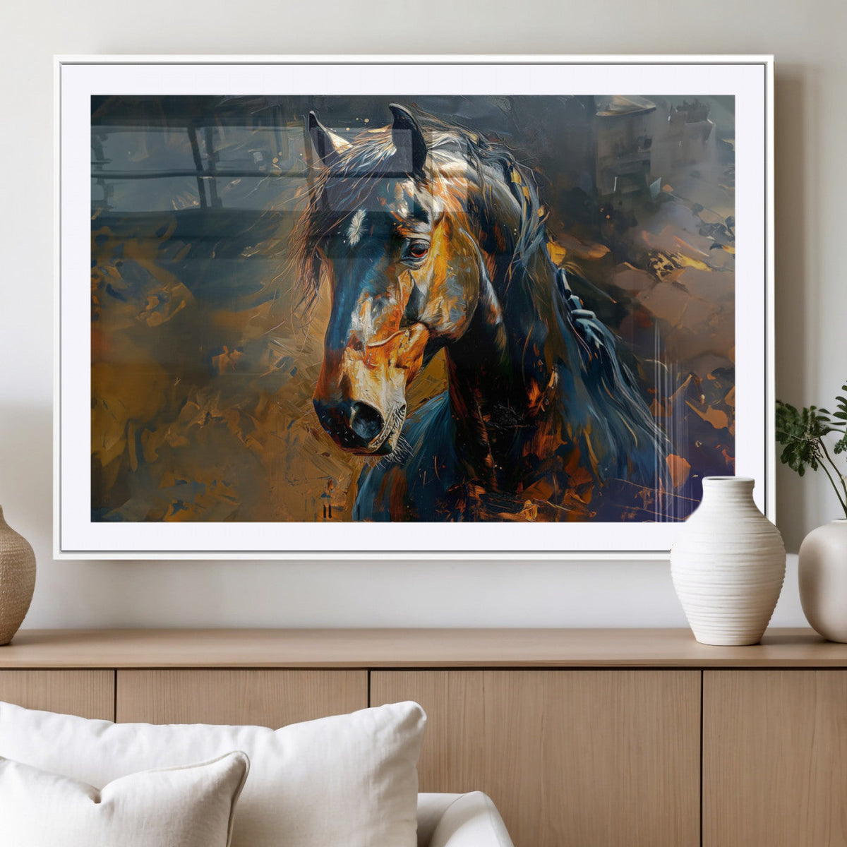 Abstract Horse Wall Art Canvas Print | Farmhouse Wall Decor