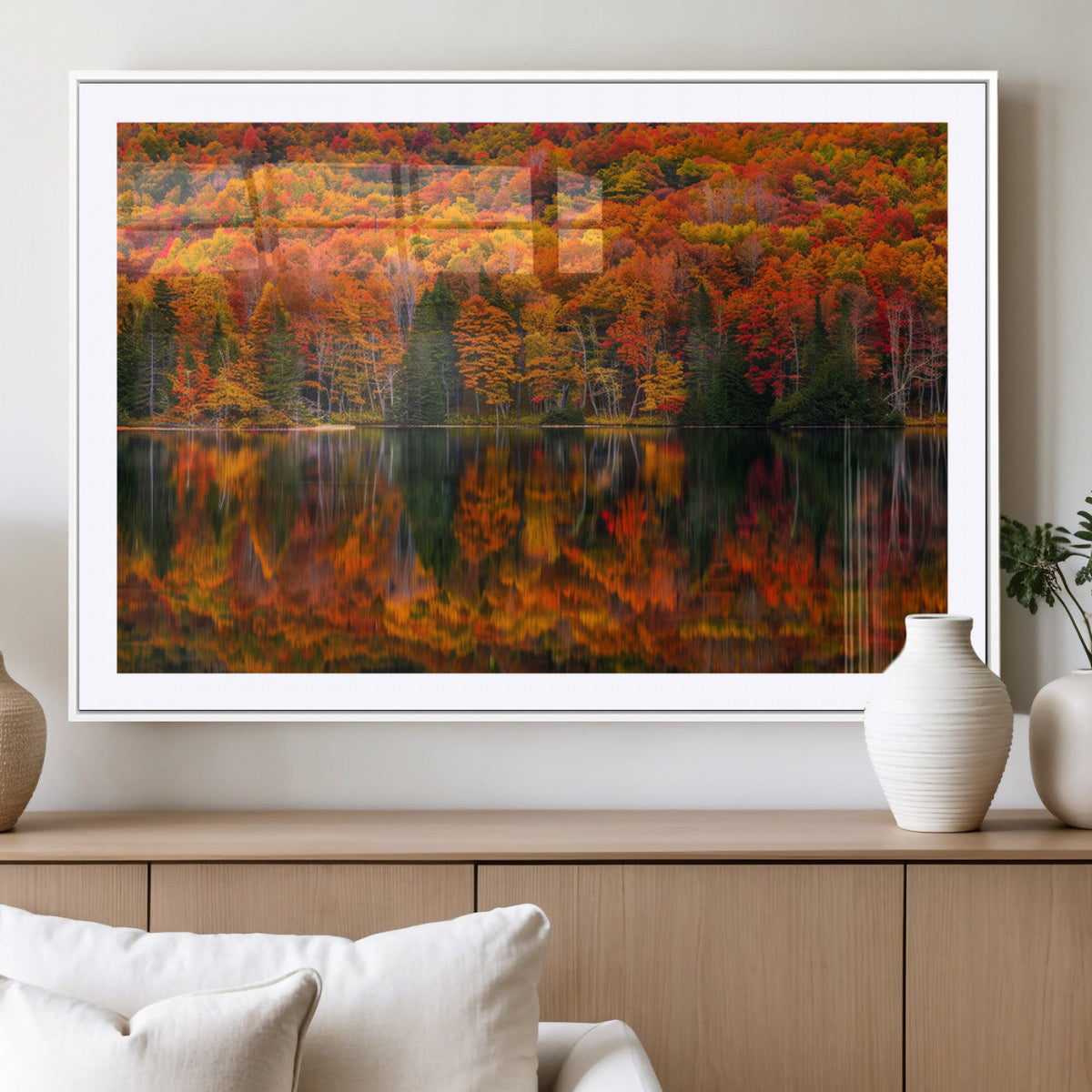 Fall Foliage Wall Art - Autumn Reflection Canvas Print,
