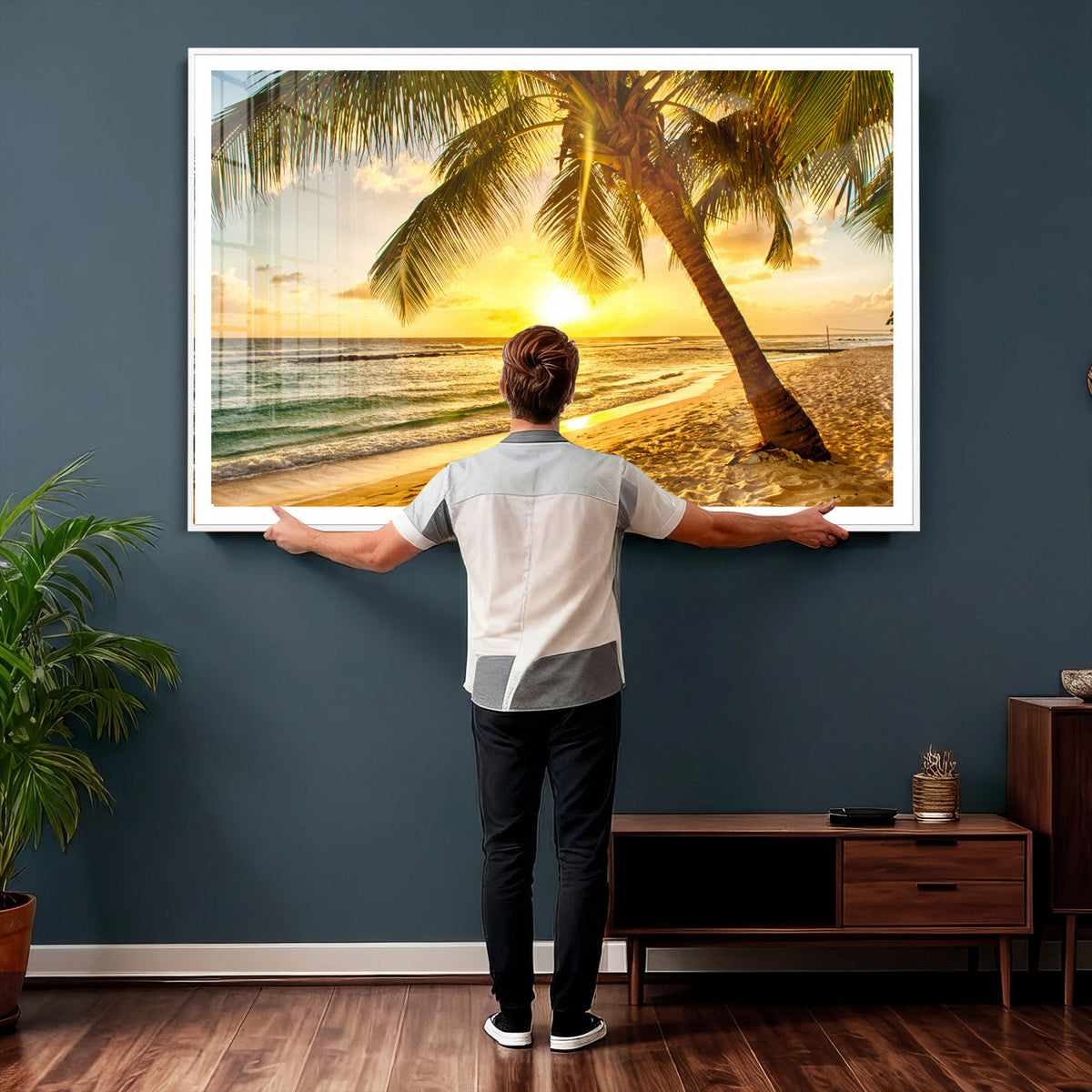 Beach Sunset Canvas Wall Art Print - Tropical Beach Canvas