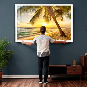 Beach Sunset Canvas Wall Art Print - Tropical Beach Canvas