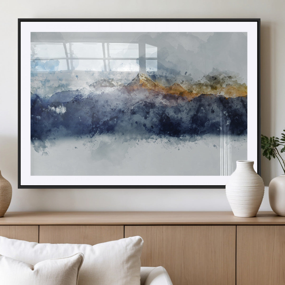 Abstract Mountain Range Art Canvas Print | 3 Panel