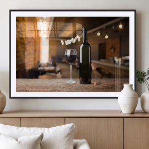 Wine and Bottle Wall Art Canvas Print