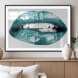 Blue Lips Wall Art Canvas Print