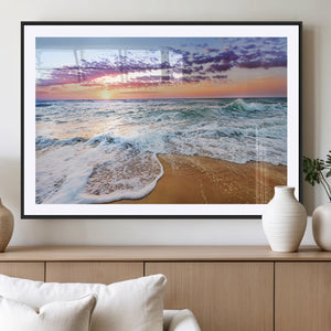 Coastal Sunset Art Beach Canvas Wall Art Print | Ocean Waves