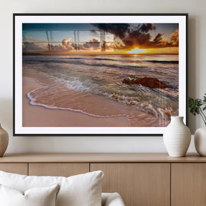Sunset on Ocean Wall Art Canvas Print