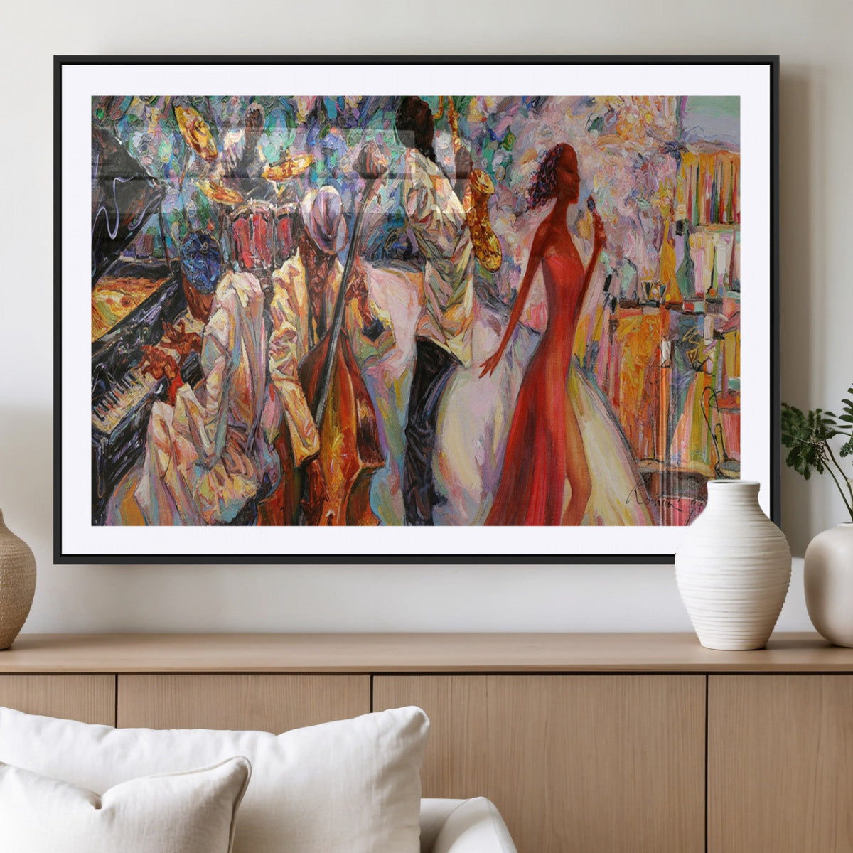 Abstract Afro American Jazz Canvas Wall Art | Music-Inspired