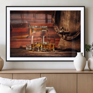 Whiskey and Cigar Canvas Wall Art | 3 Panel Bar Room Decor