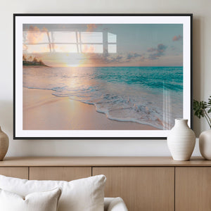 Beach Sunrise Wall Art, Coastal Seascape Canvas Print, Ocean