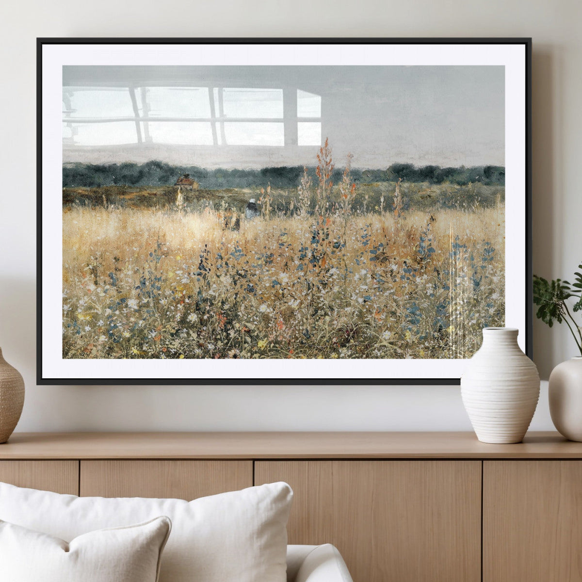 Wildflower Field Wall Art Canvas | Nature-Inspired Landscape