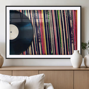 Vinyl Record and Album Collection Canvas Wall Art - Retro