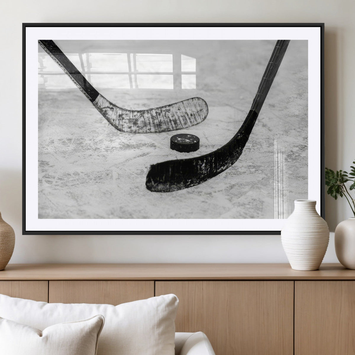 Winter Ice Hockey Sport Canvas Wall Art Print - Hockey Wall