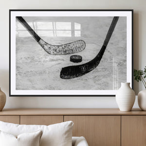 Winter Ice Hockey Sport Canvas Wall Art Print - Hockey Wall