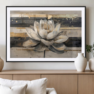 Lotus Flower Wall Art – Framed Abstract Floral Canvas