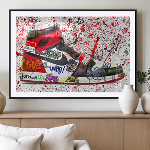 Jordan Shoes Graffiti Wall Art Canvas Print- Jordan Graffiti