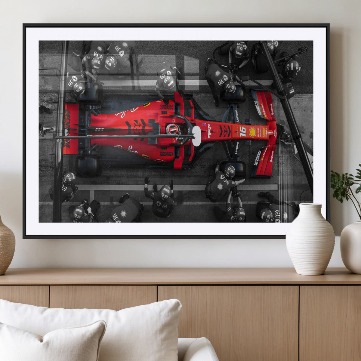 Ferrari Pit Stop Canvas Wall Art – Precision and Speed