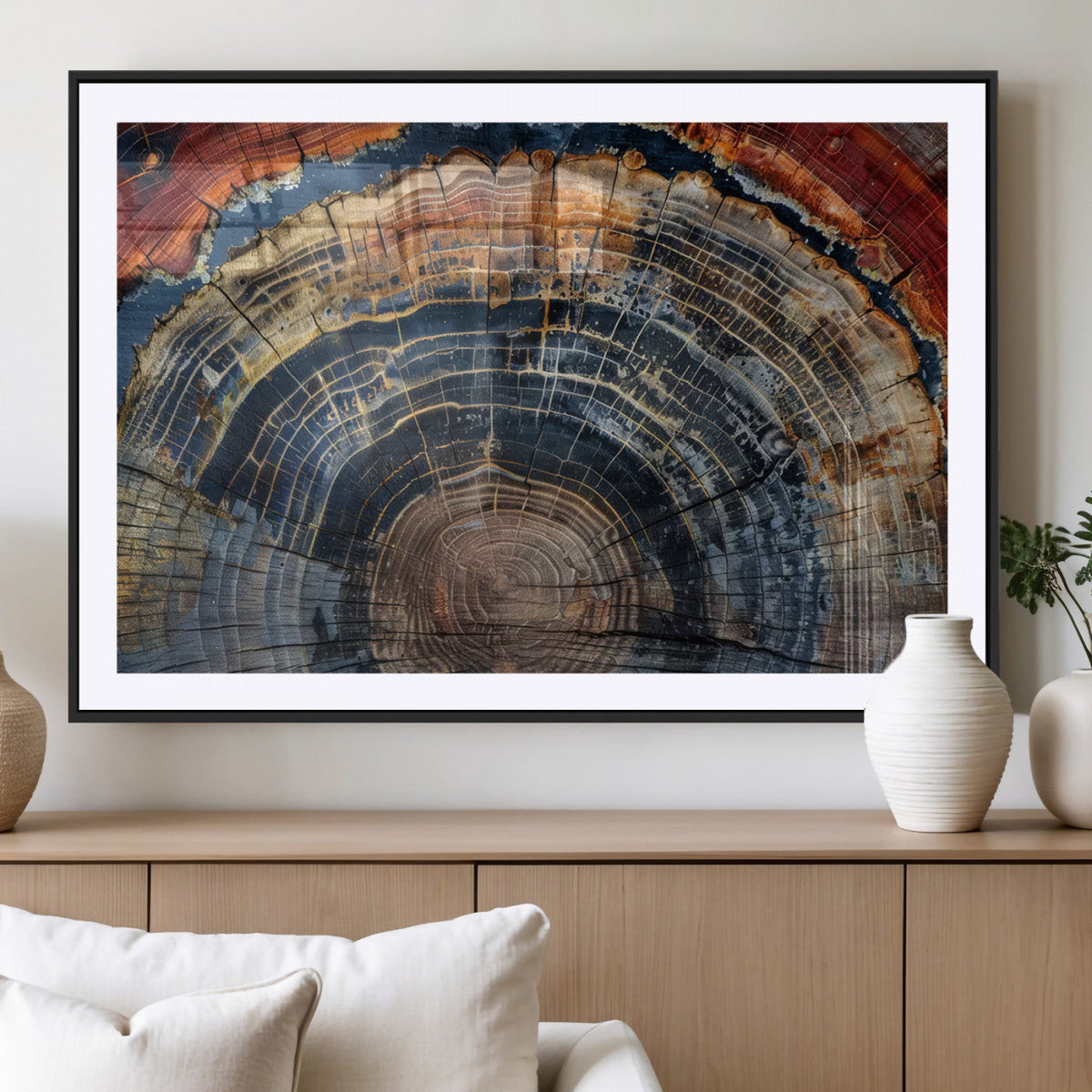 Abstract Tree Ring Wall Art Canvas Print