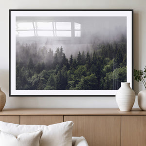 Misty Forest Wall Art | Foggy Forest Canvas Print | Large