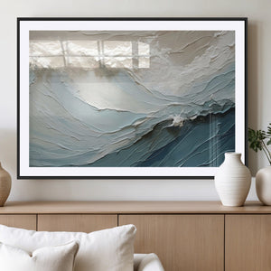 Waves Abstract Wall Art Print, Modern Framed Abstract Canvas
