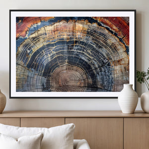 Tree Rings Wall Art Canvas Print – Framed Wood Art Picture