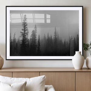 Misty Pines Wall Art Canvas Print – Framed Woodland
