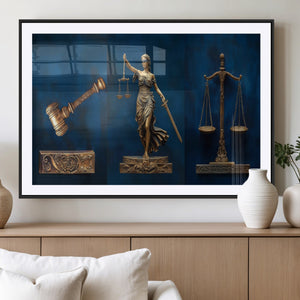 Lady Justice Wall Art Canvas Print – Elegant Gold Legal