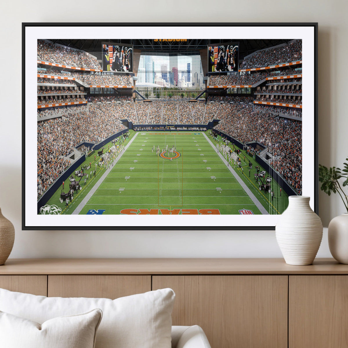 Chicago Bears Soldiers Field Wall Art Canvas Print – Framed