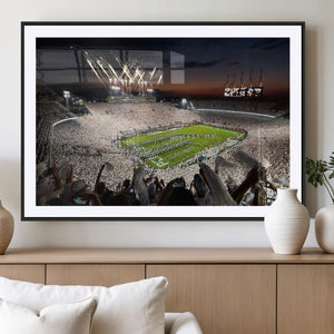 Penn State Stadium Wall Art – White Out Football Game Canvas