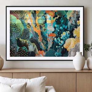 Vivid Underwater Coral Reef Wall Art Canvas Print,