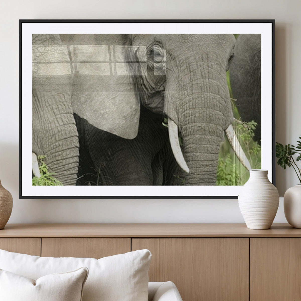 Wild Elephant Wall Art Canvas Print