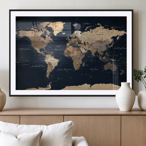 World Map Canvas Print – Detailed Map of the World Wall Art