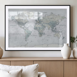 World Map Canvas Print – Detailed Map of the World Wall Art