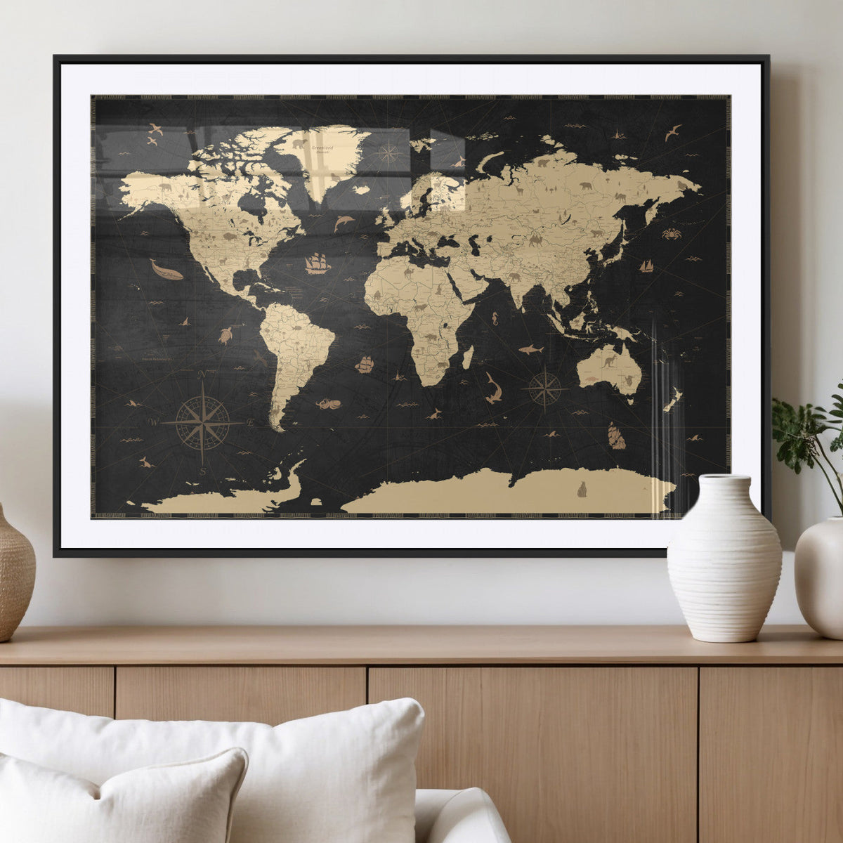 World Map Canvas Print – Detailed Map of the World Wall Art