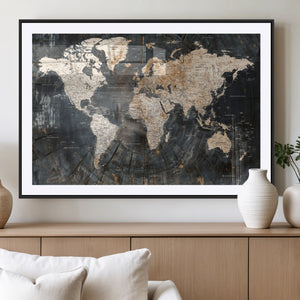World Map Canvas Print – Detailed Map of the World Wall Art