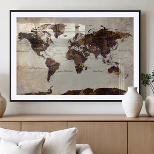 World Map Canvas Triptych – Colorful Global Wall Art for