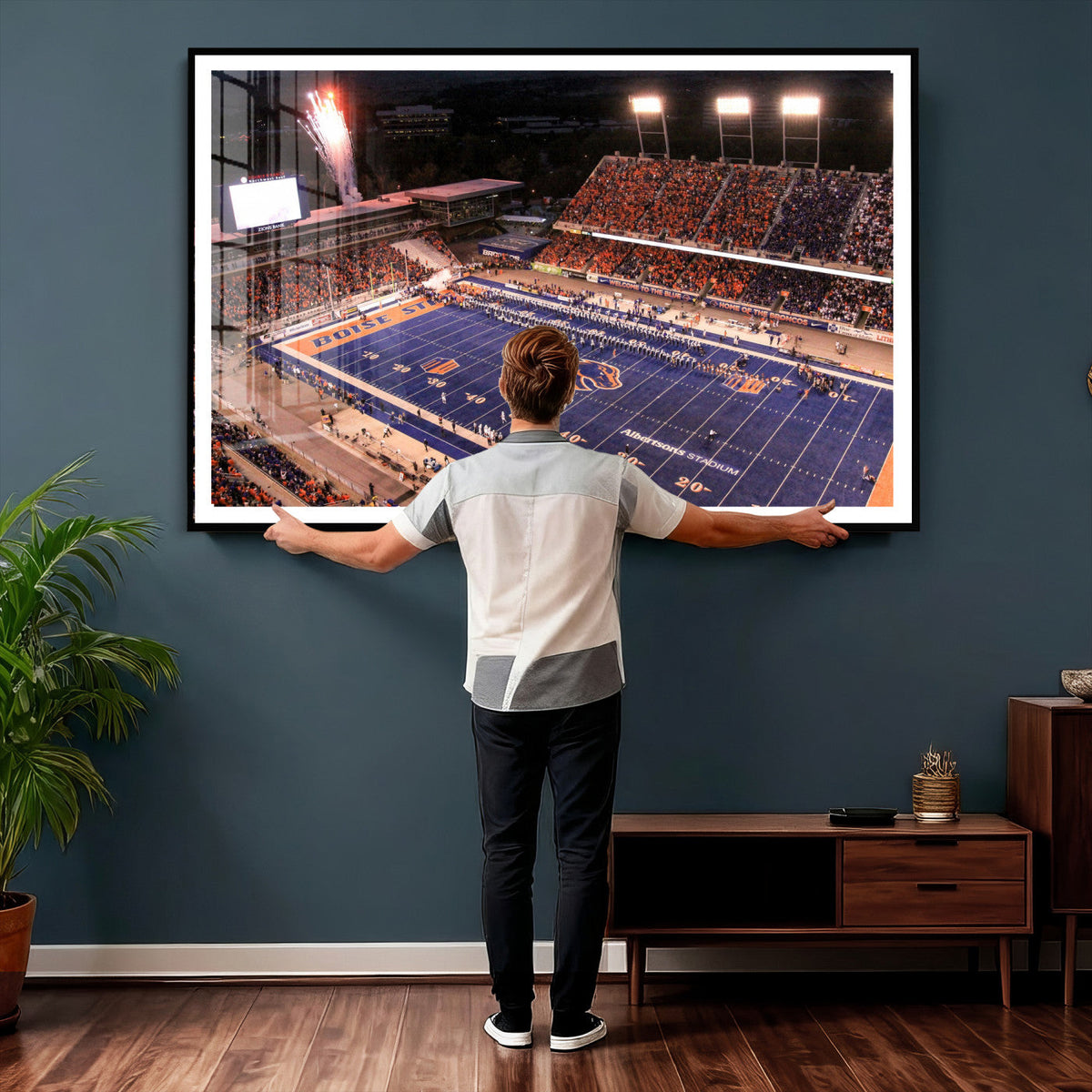 Boise State Stadium Large Wall Art Canvas Print for Living