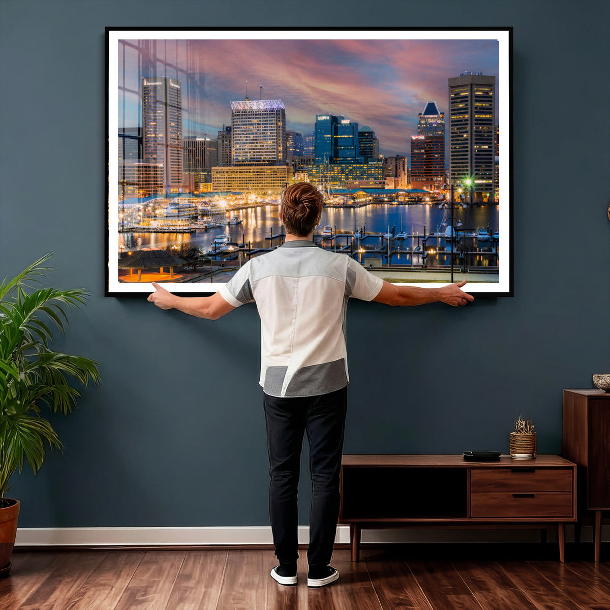 Baltimore Skyline Wall Art Canvas Print, Baltimore Downtown