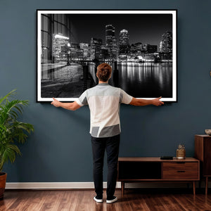 Boston Wall Art Canvas Print, Boston City Downtown Night
