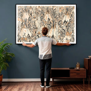 Native American Indian Wall Art Canvas Print - Abstract