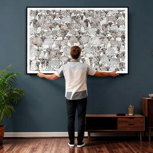 Abstract Texas Cow Wall Art Canvas Print - Farm Longhorn