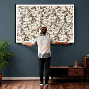 American Bison Canvas Print - Abstract Buffalo Wall Art
