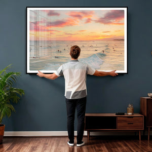 Sunset Beach Wall Art Canvas Print – Soft Coastal